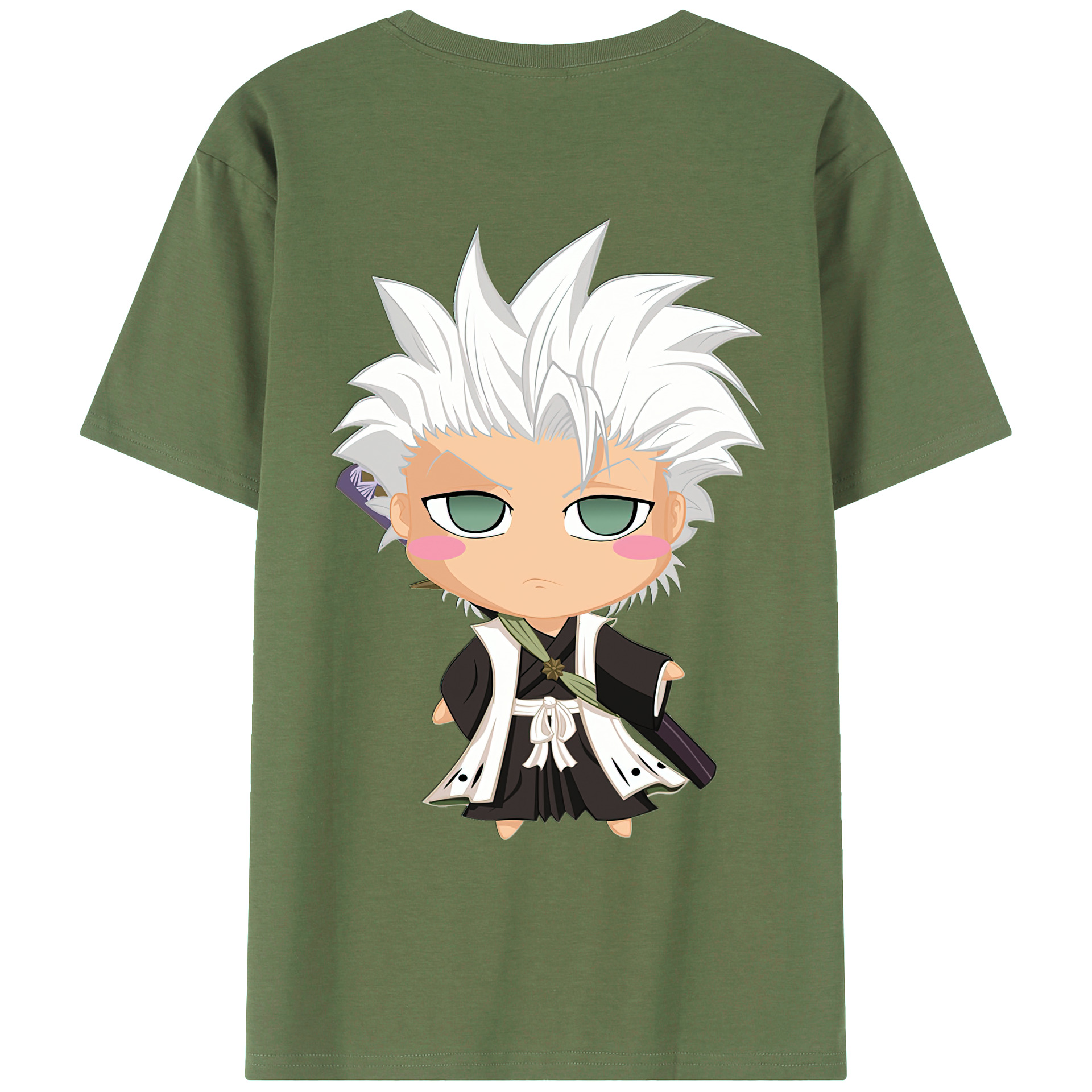 （画像用） ブリーチ 日番谷冬獅郎（ひつがや とうしろう） BLEACH Hitsugaya Toushirou 綿100％ メンズ半袖Tシャツ（バックプリント） 通気性